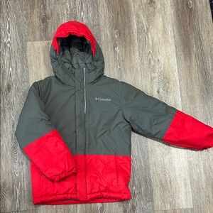 Columbia Red and Dark Gray Hooded Jacket